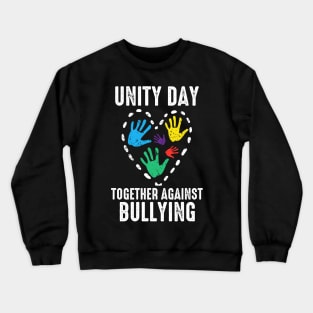 together against bullying orange anti bully unity day kids Crewneck Sweatshirt